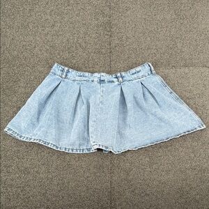 Shein Skirt Wm 30 Jean Denim Micro Mini Pleated 90s Goth Grunge Punk Emo Rave